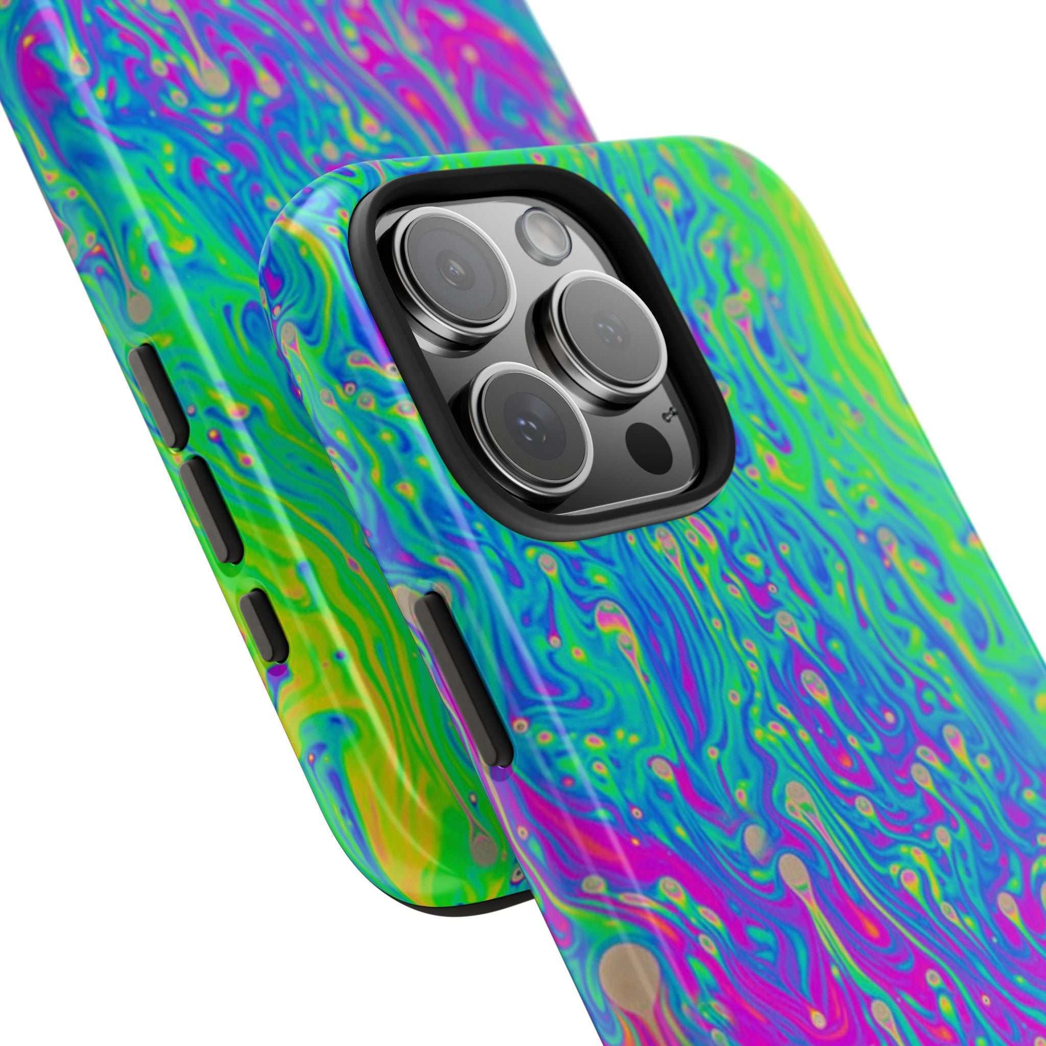 Psychedelic Swirl Tough Phone Case — Neon Marble iPhone Protector