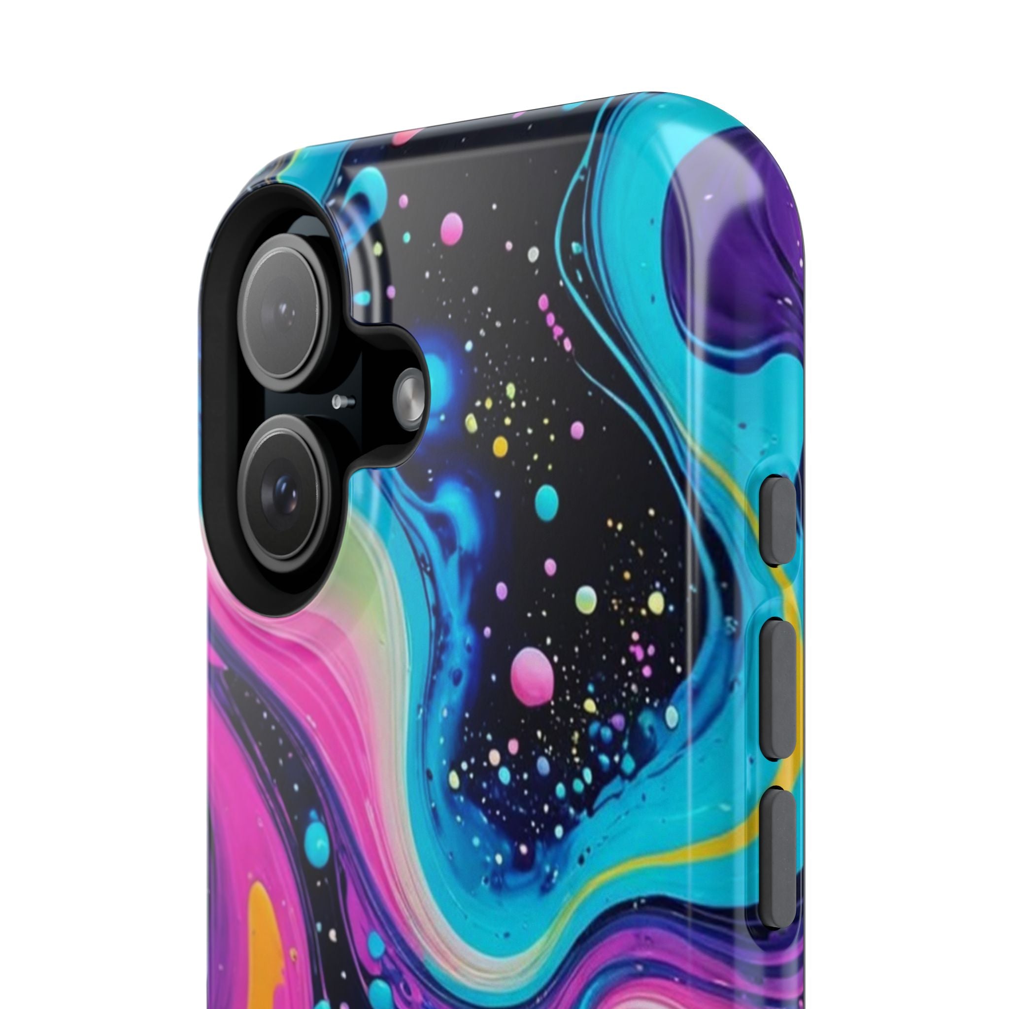 Impact-Resistant Phone Case — Neon Galaxy Swirl