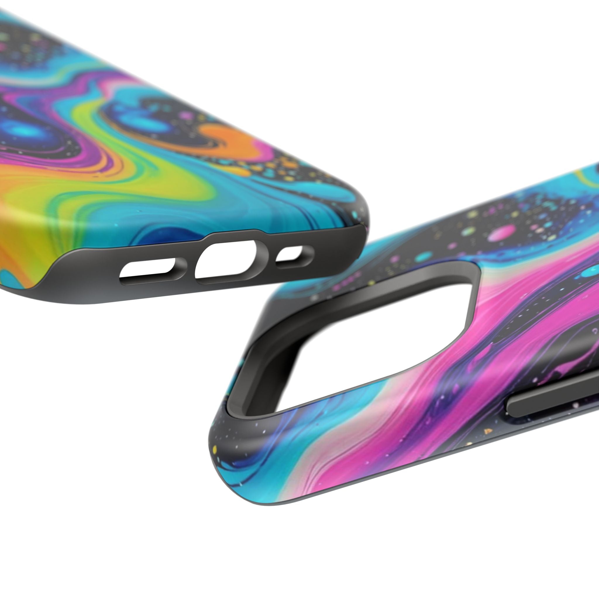 Impact-Resistant Phone Case — Neon Galaxy Swirl