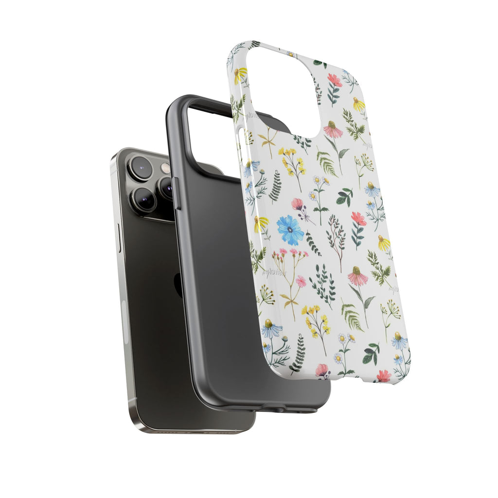 Wildflower Pattern Tough Case | Floral Phone Case, Botanical Print