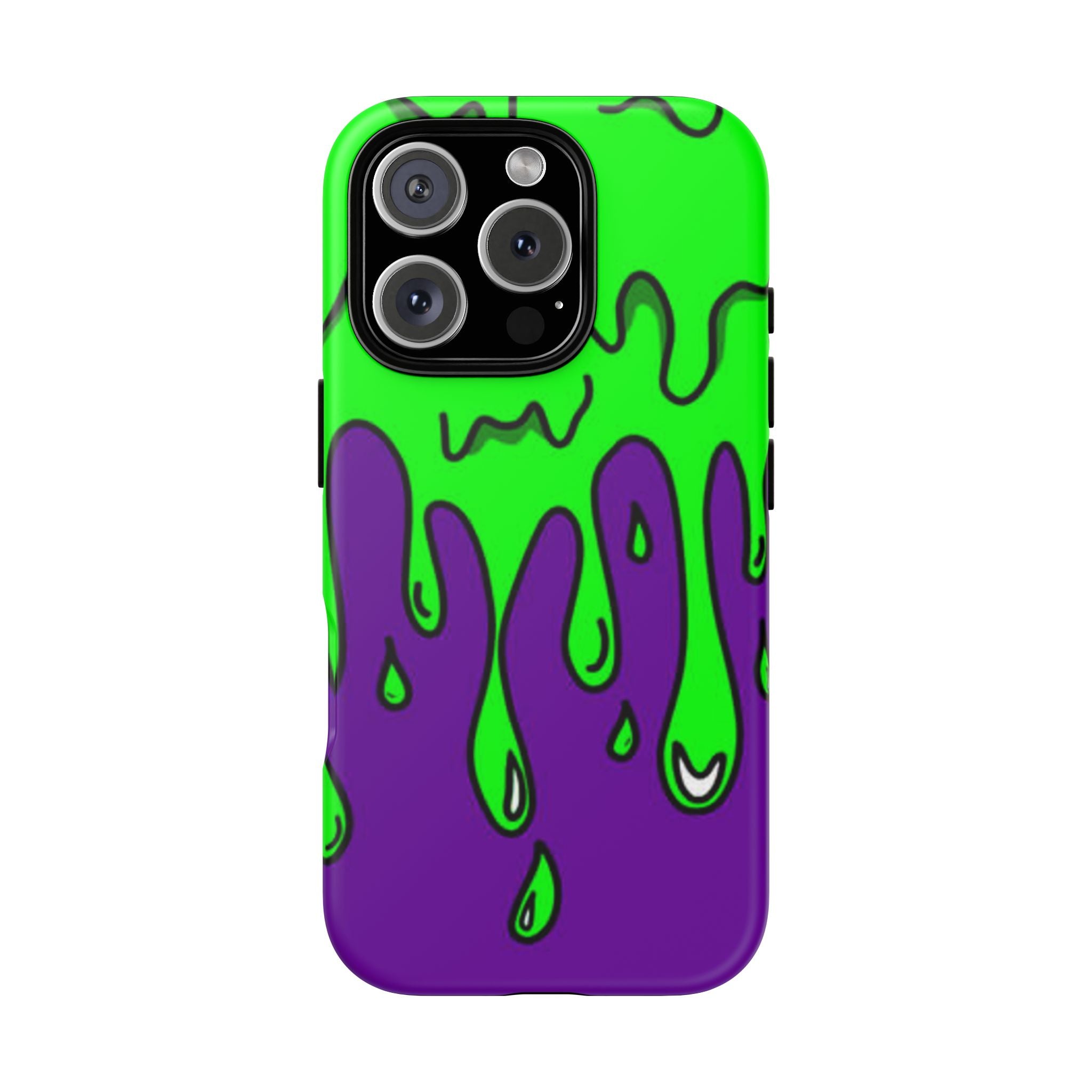 Green and Purple Drip Art Phone Case | Slim Protective Phone Case