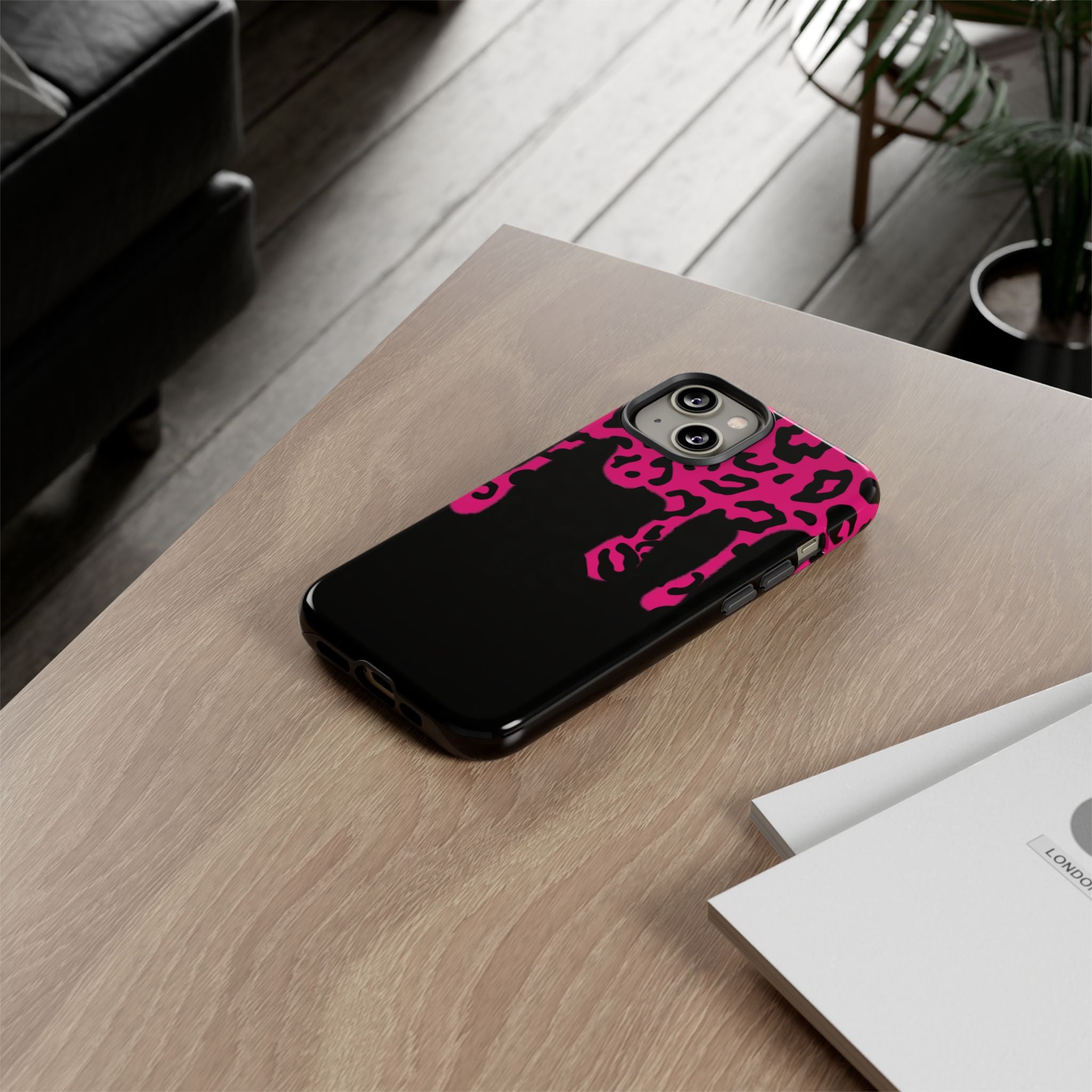 Hot Pink Leopard Drip Phone Case | Tough Case