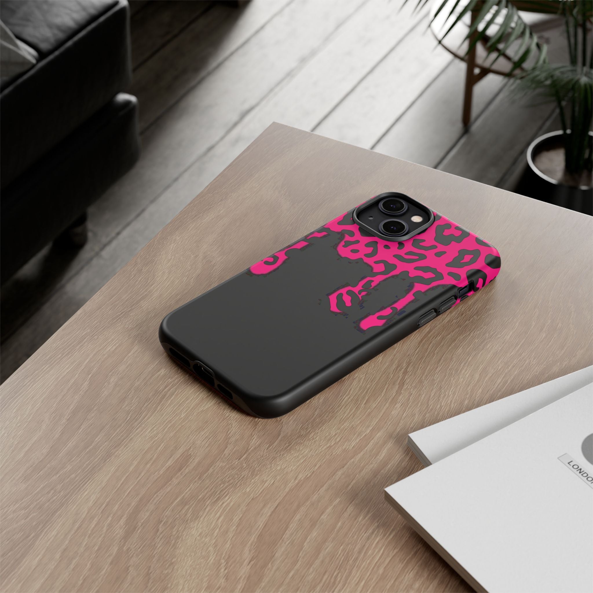 Hot Pink Leopard Drip Phone Case | Tough Case