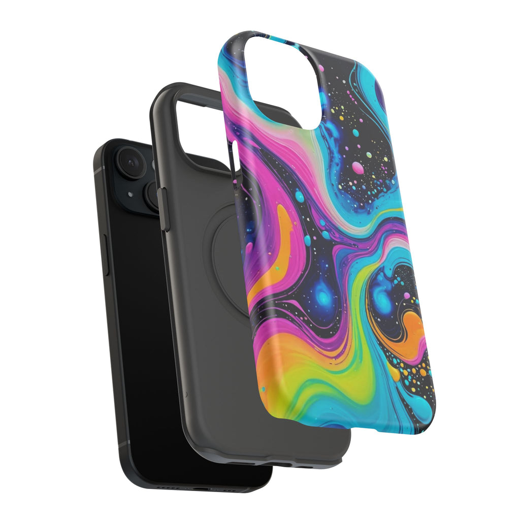 Impact-Resistant Phone Case — Neon Galaxy Swirl