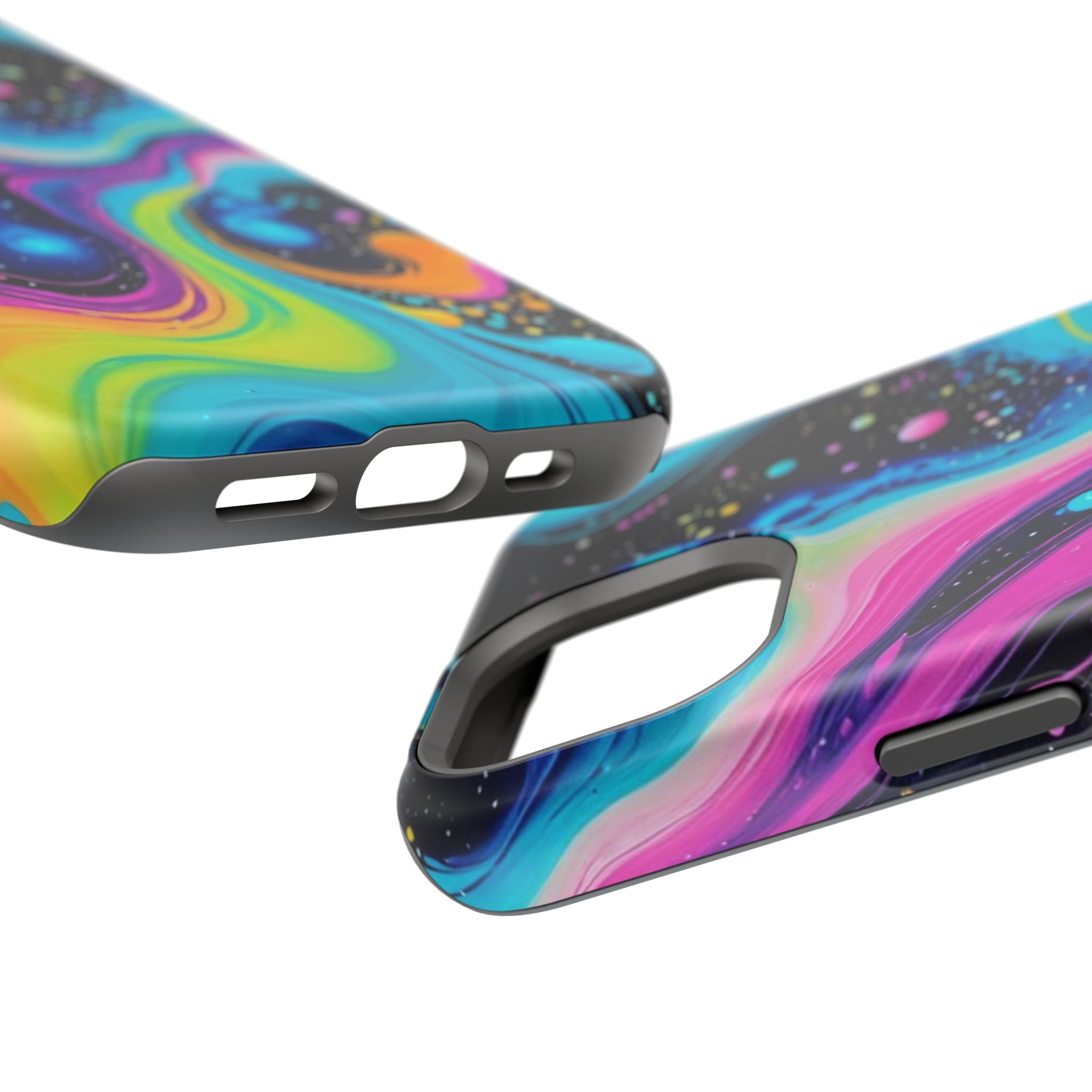 Impact-Resistant Phone Case — Neon Galaxy Swirl