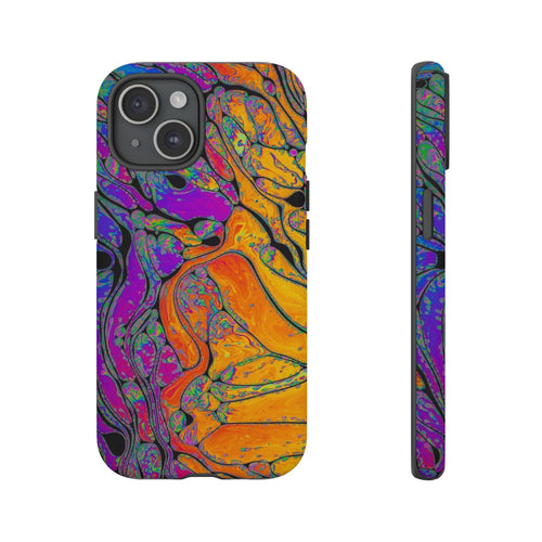 Abstract Neon Marble Tough Case | Colorful Swirl Phone Cover