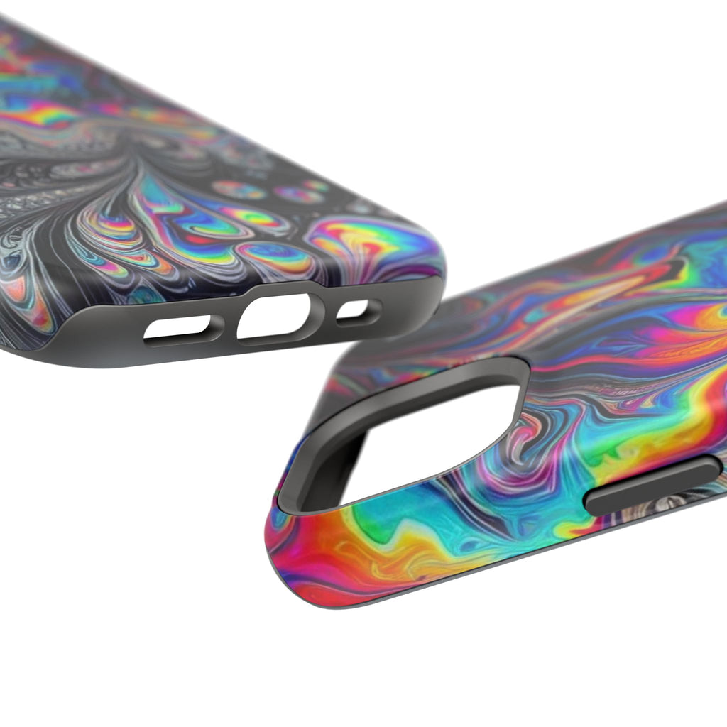 Impact-Resistant Phone Case — Iridescent Psychedelic Swirl