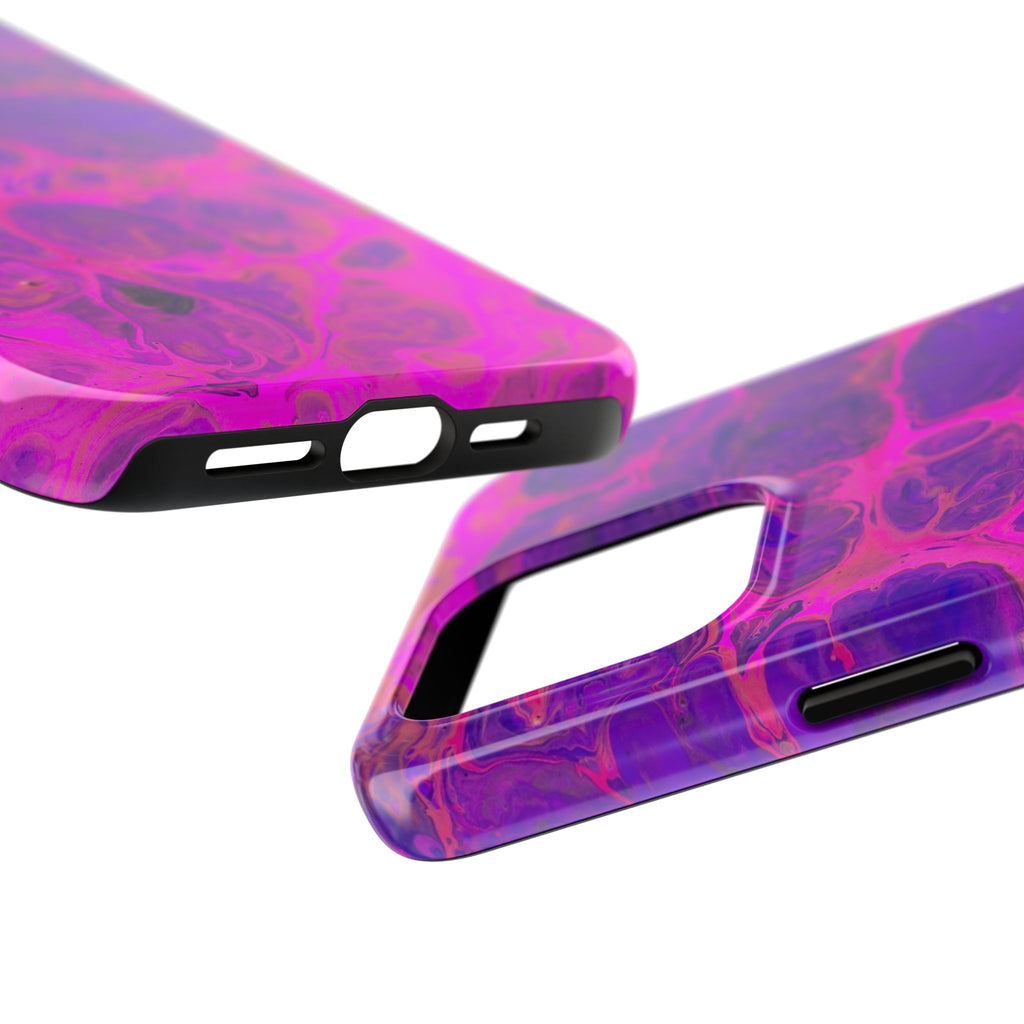 Pink Marble Tough Phone Case — Protective Abstract Swirl Design