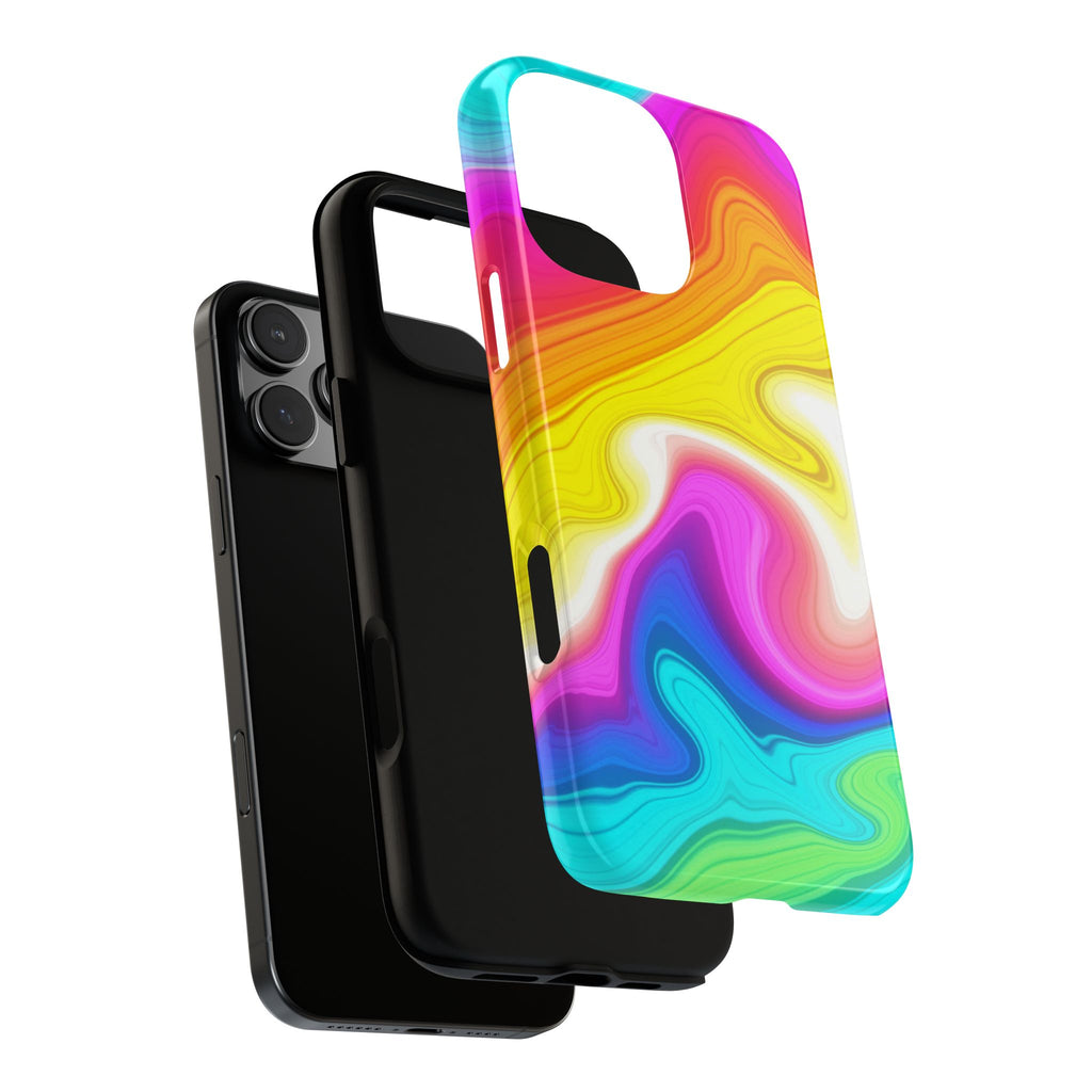 Rainbow Marble Swirl Phone Case | Tough Case