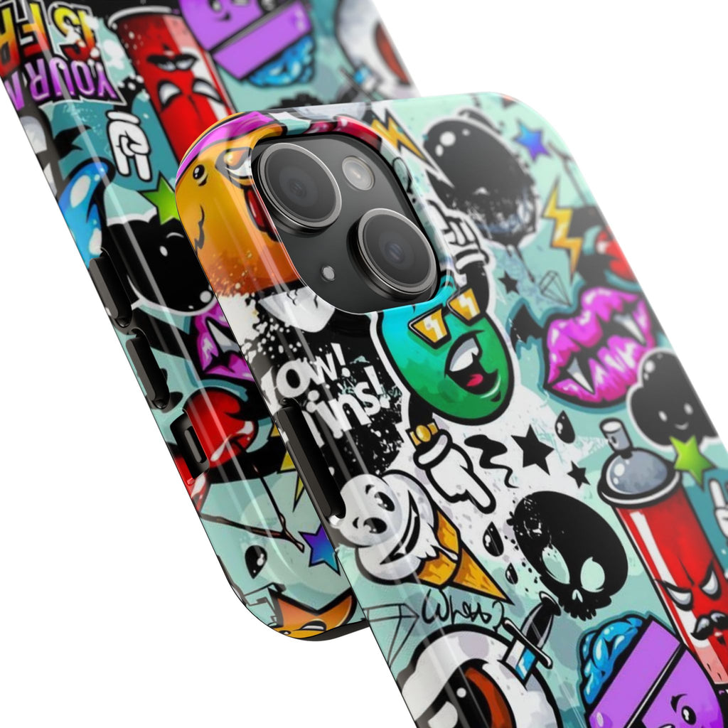 Graffiti Sticker Characters Phone Case | Tough Phone Case