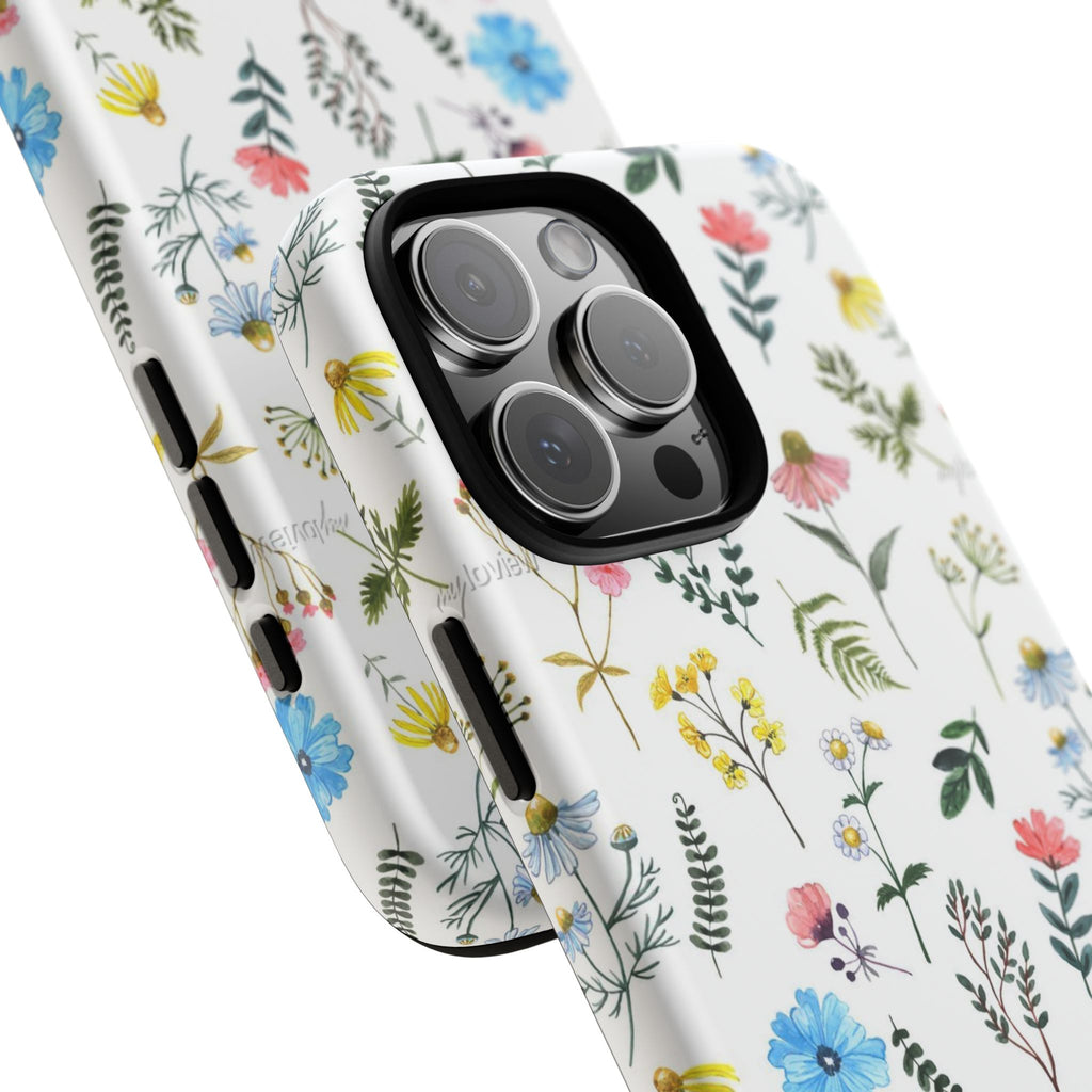 Wildflower Pattern Tough Case | Floral Phone Case, Botanical Print