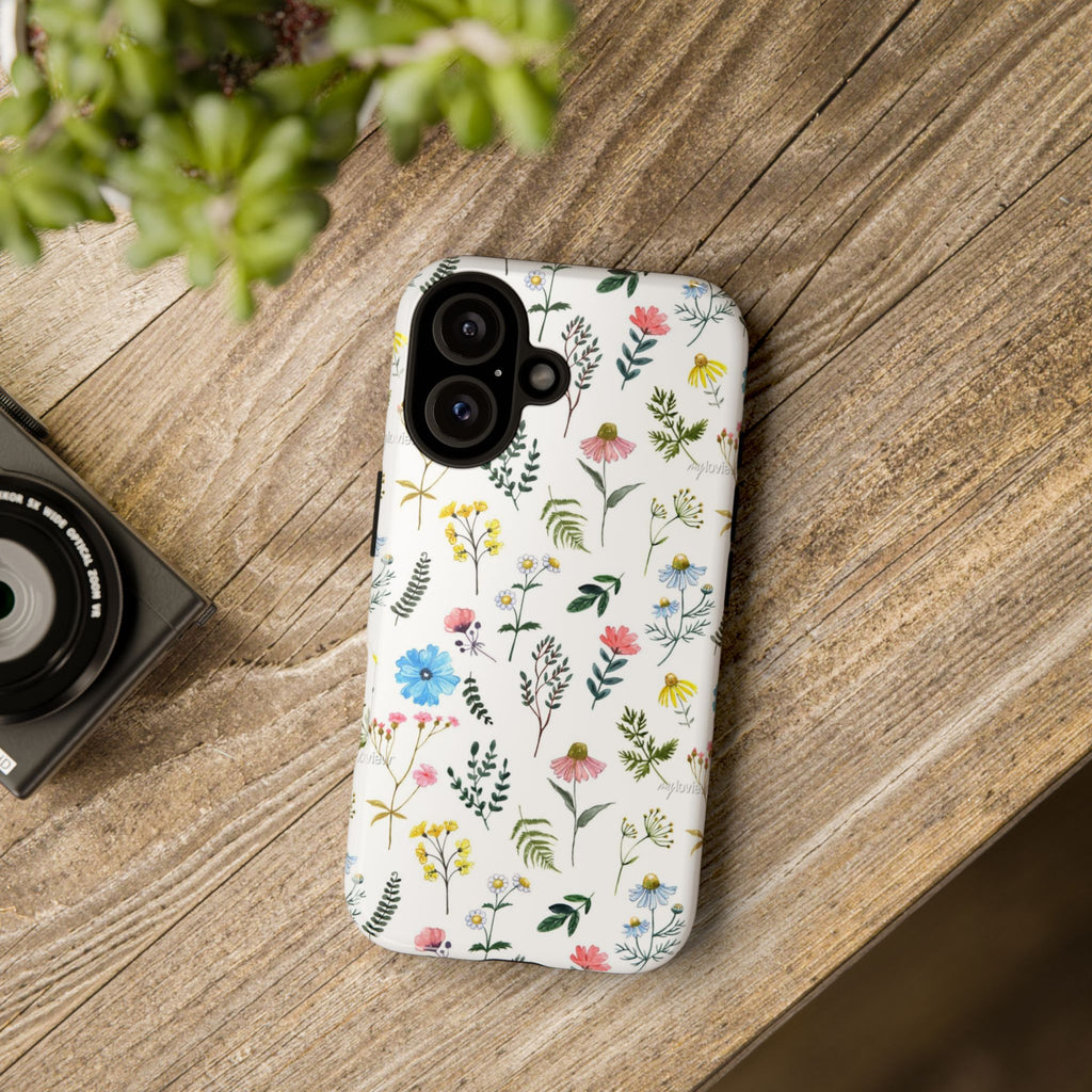 Wildflower Pattern Tough Case | Floral Phone Case, Botanical Print