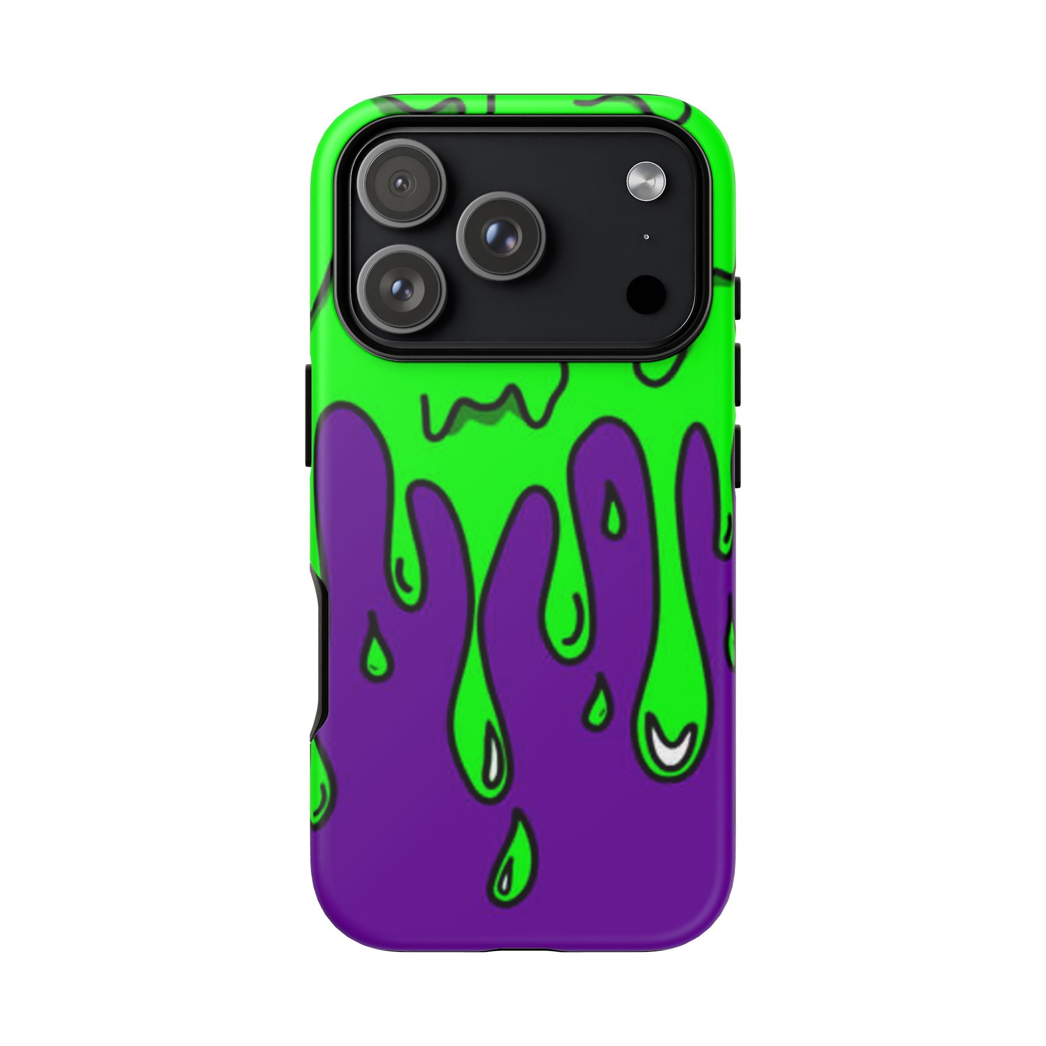 Green and Purple Drip Art Phone Case | Slim Protective Phone Case
