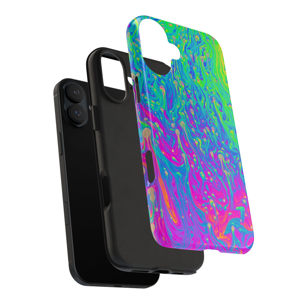 Psychedelic Swirl Tough Phone Case — Neon Marble iPhone Protector