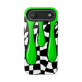 Green Slime Drip Checkerboard Phone Case | Tough Cases