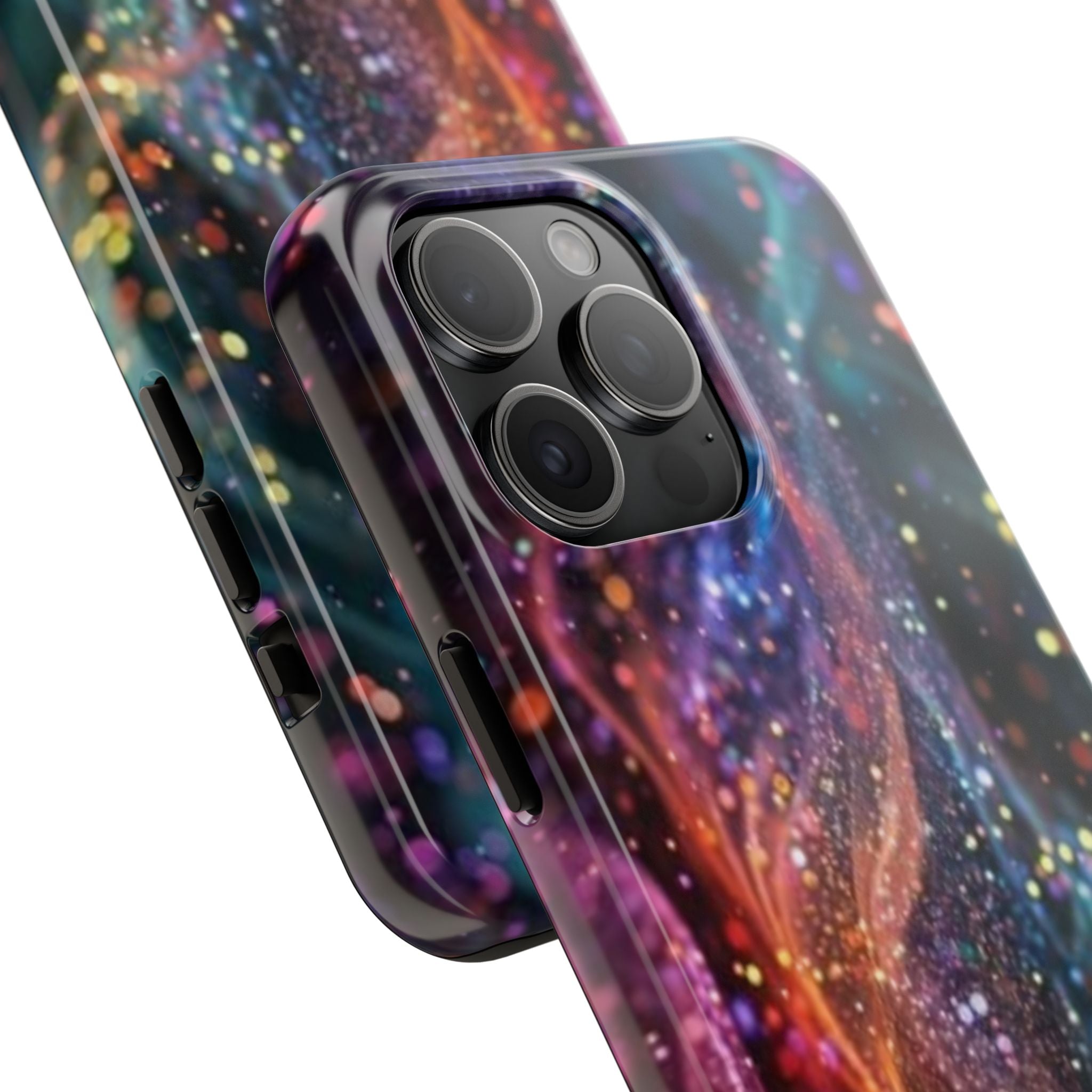 Galaxy Nebula Phone Case | Colorful Cosmic Swirl, Glitter Starry Design
