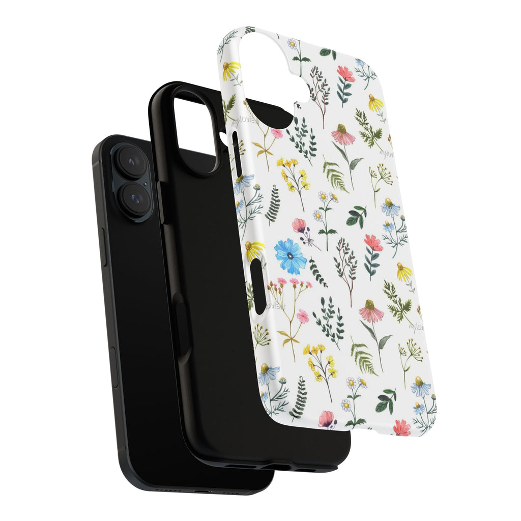 Wildflower Pattern Tough Case | Floral Phone Case, Botanical Print