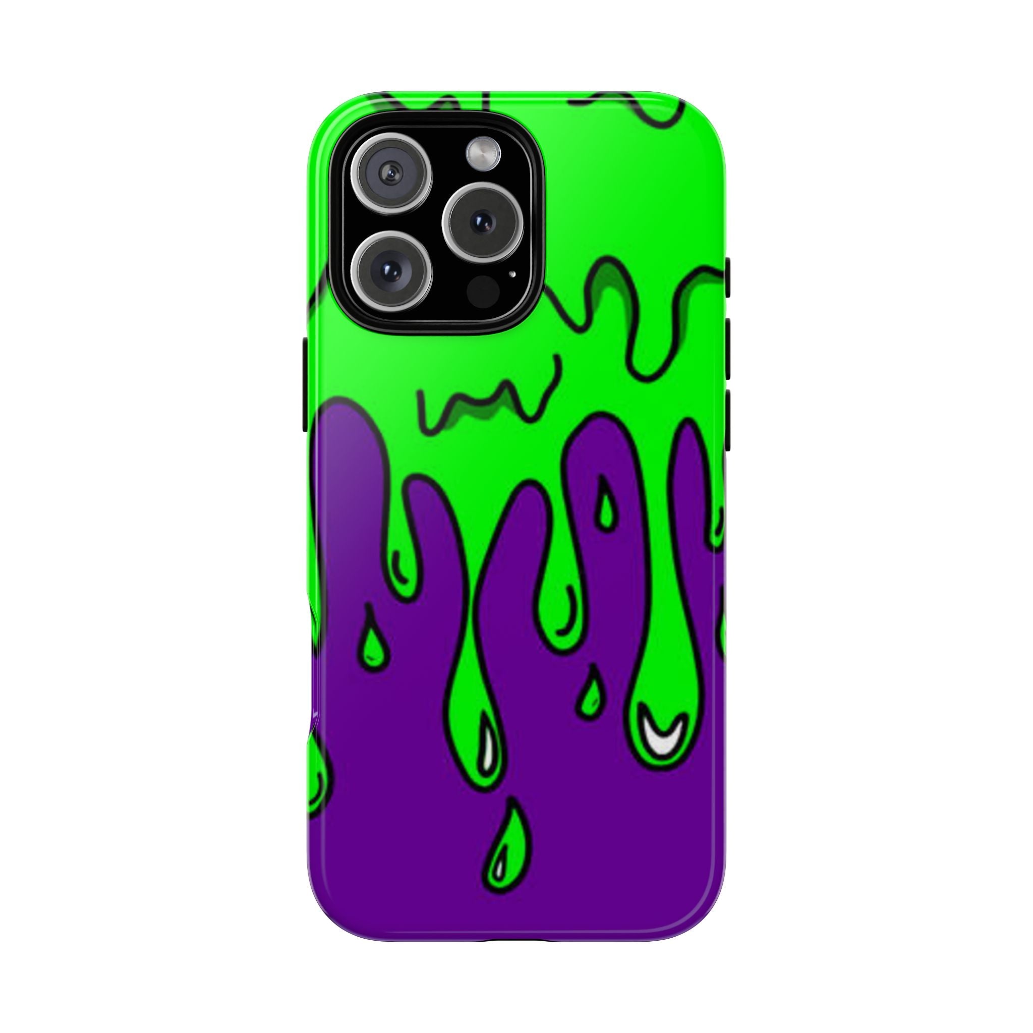 Green and Purple Drip Art Phone Case | Slim Protective Phone Case
