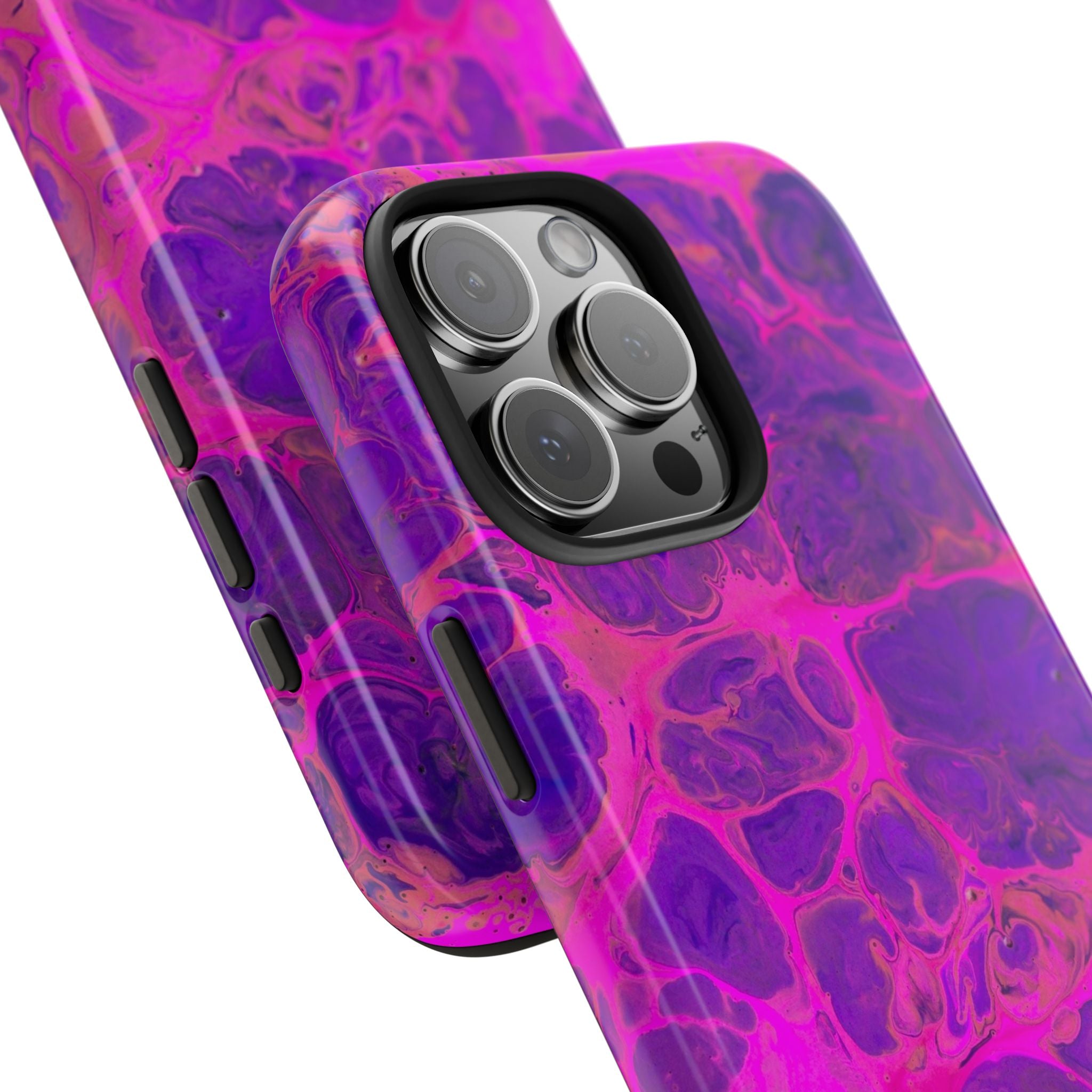 Pink Marble Tough Phone Case — Protective Abstract Swirl Design