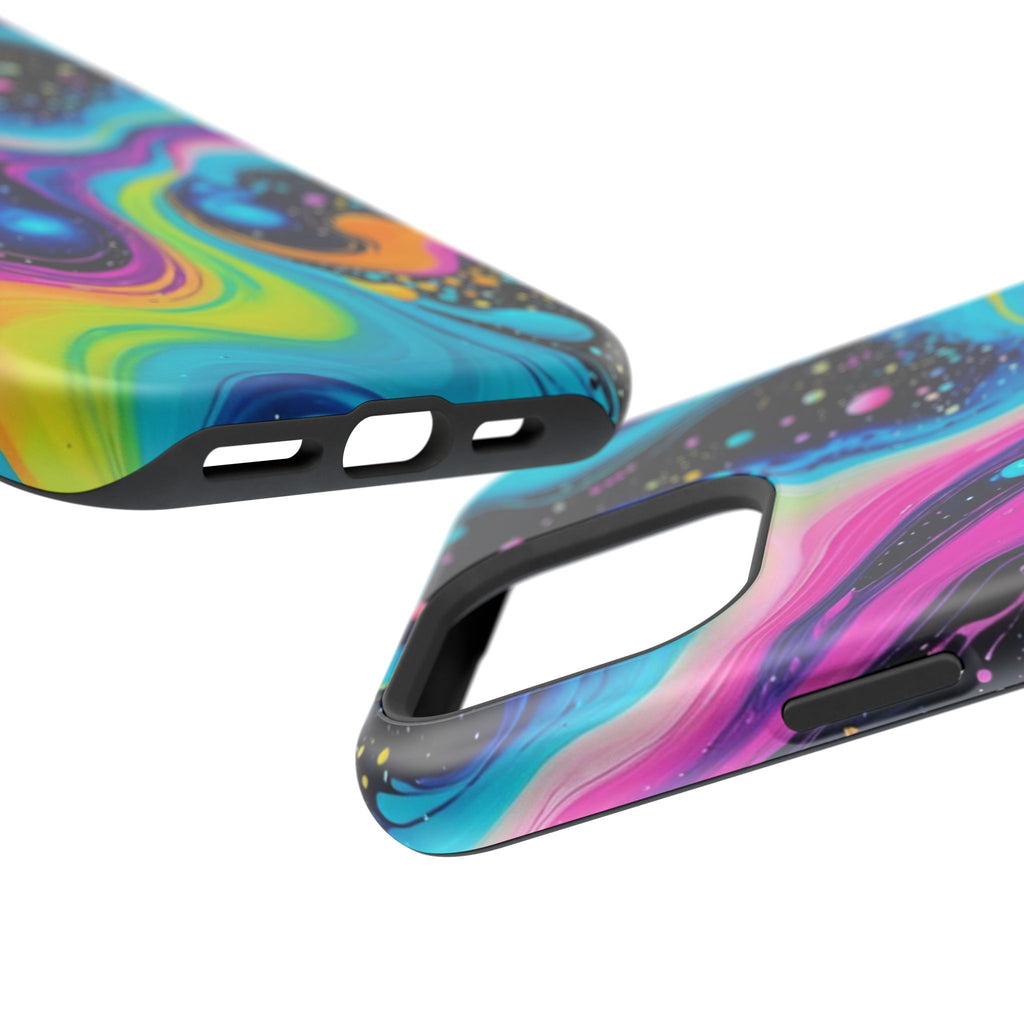 Impact-Resistant Phone Case — Neon Galaxy Swirl