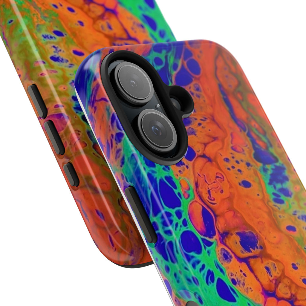 Neon Abstract Fluid Art Tough Phone Case | Psychedelic Marble iPhone Case
