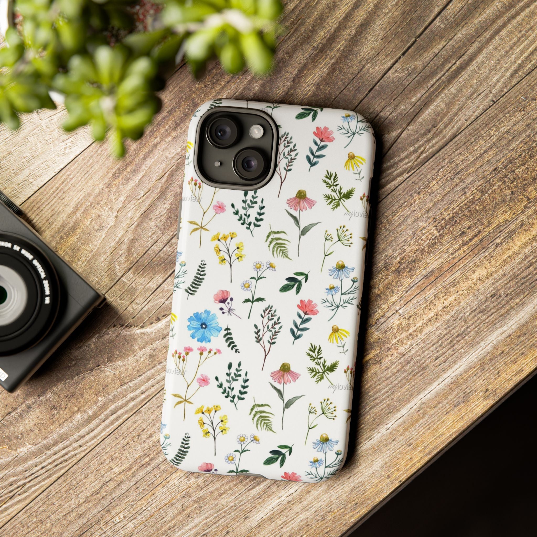 Wildflower Pattern Tough Case | Floral Phone Case, Botanical Print