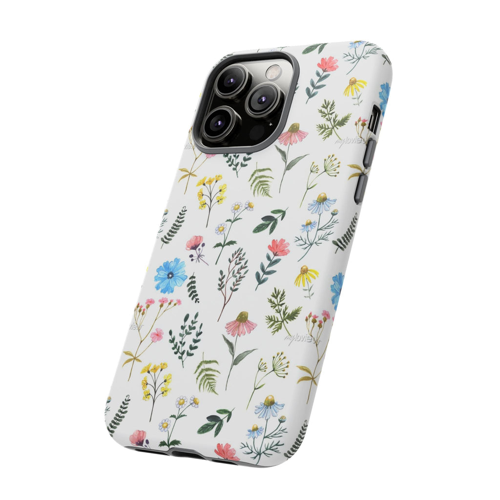 Wildflower Pattern Tough Case | Floral Phone Case, Botanical Print