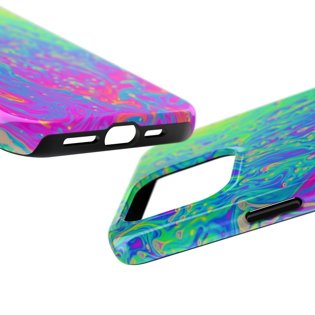 Psychedelic Swirl Tough Phone Case — Neon Marble iPhone Protector
