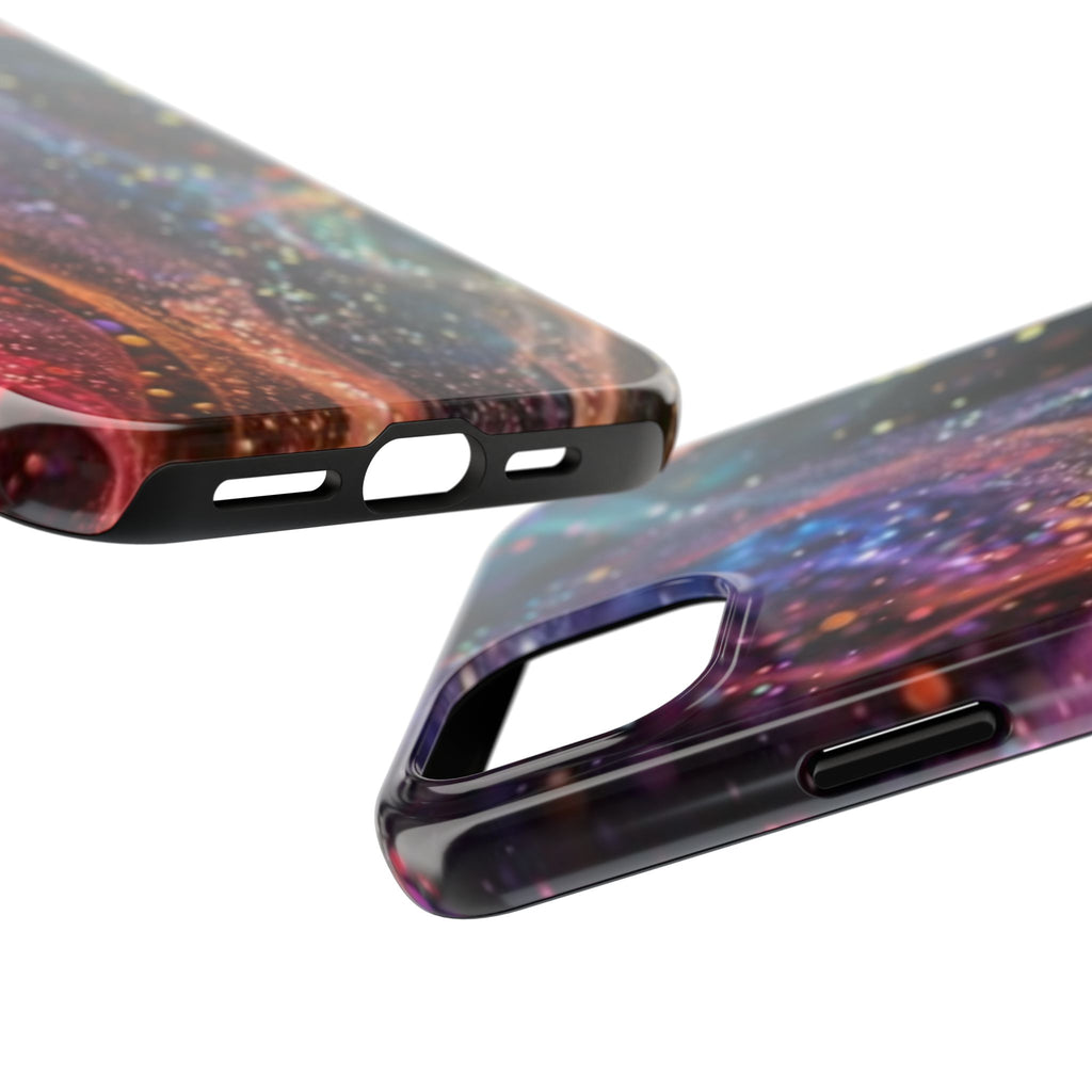 Galaxy Nebula Phone Case | Colorful Cosmic Swirl, Glitter Starry Design