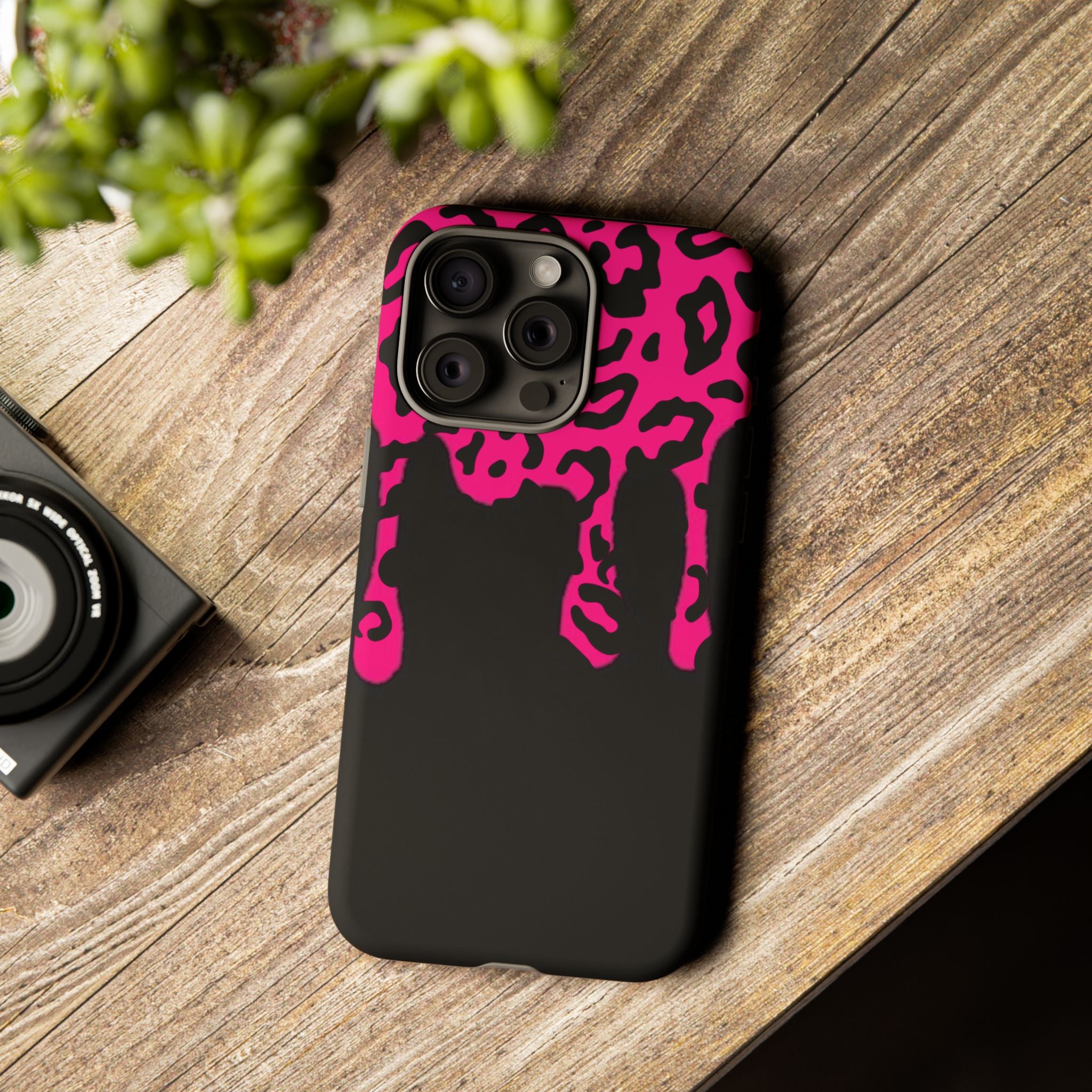 Hot Pink Leopard Drip Phone Case | Tough Case