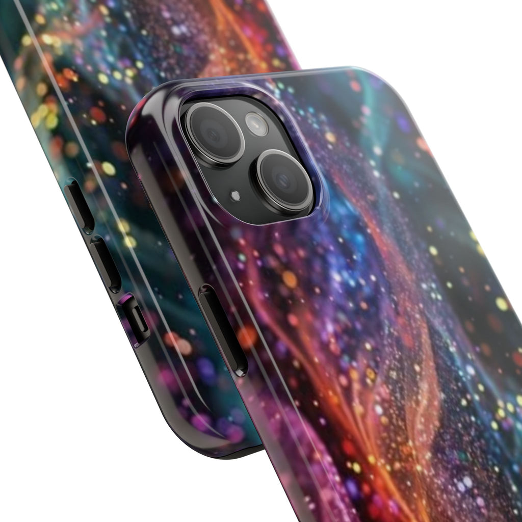 Galaxy Nebula Phone Case | Colorful Cosmic Swirl, Glitter Starry Design