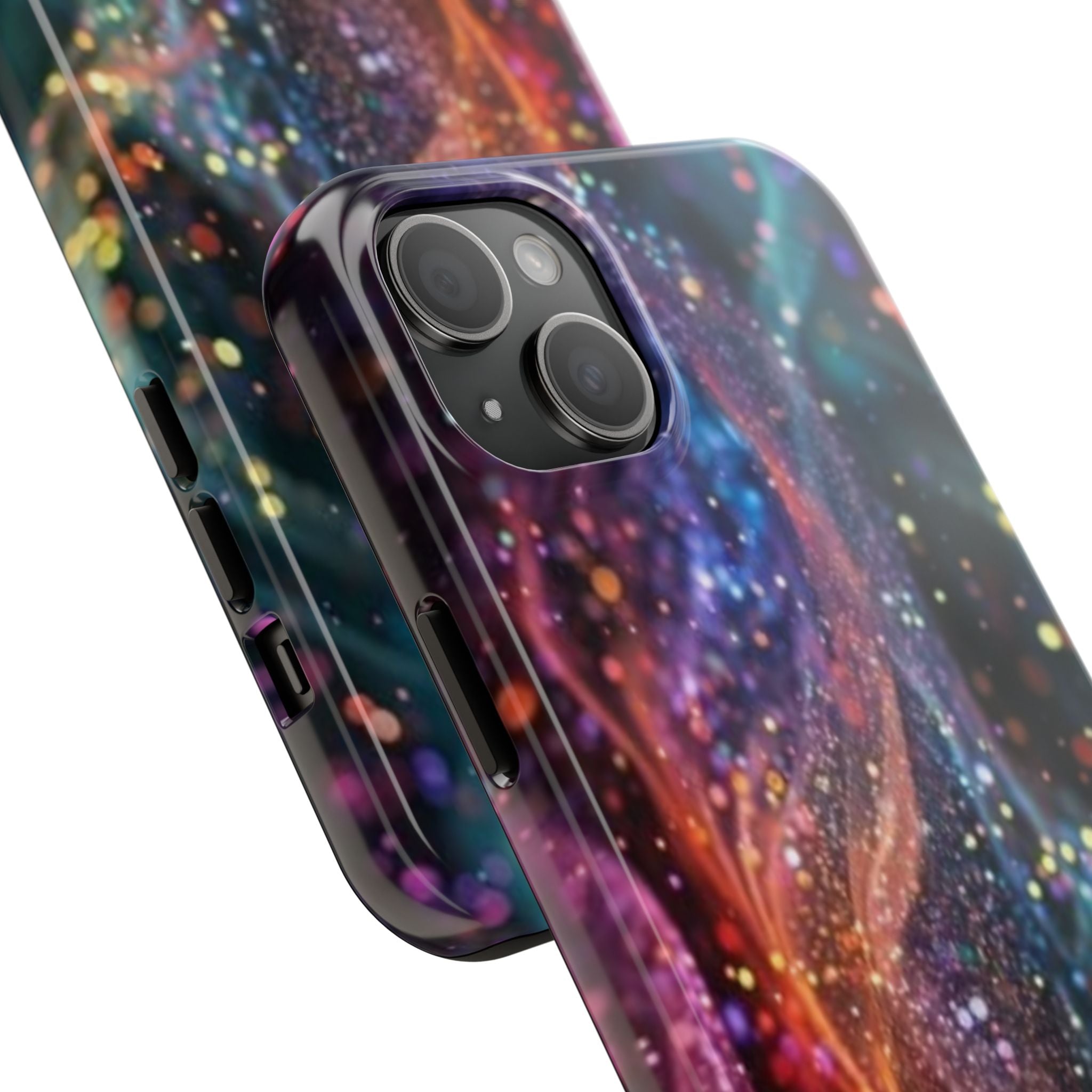 Galaxy Nebula Phone Case | Colorful Cosmic Swirl, Glitter Starry Design