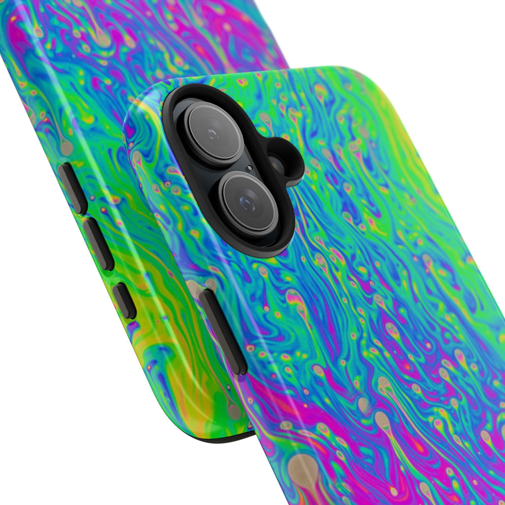 Psychedelic Swirl Tough Phone Case — Neon Marble iPhone Protector