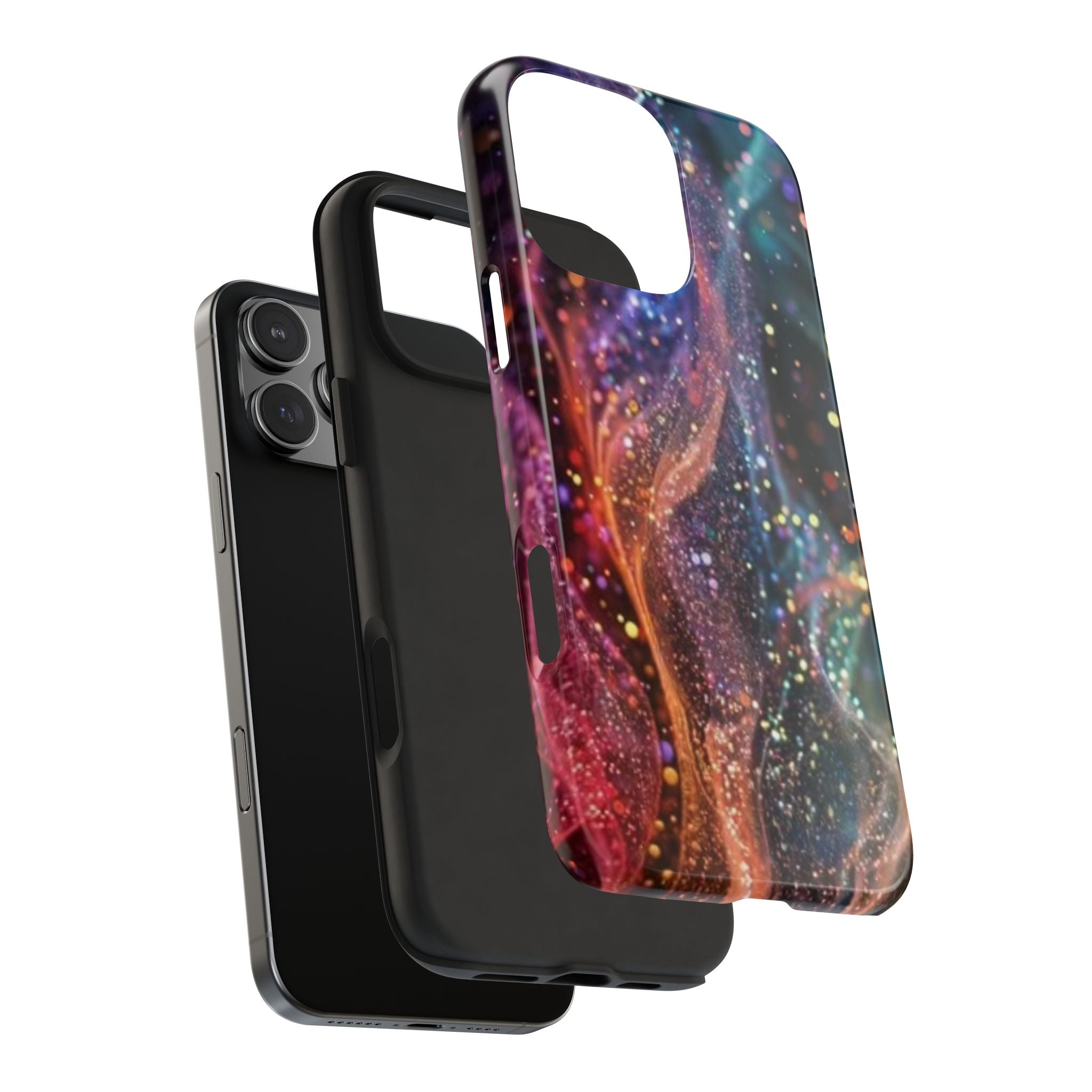 Galaxy Nebula Phone Case | Colorful Cosmic Swirl, Glitter Starry Design