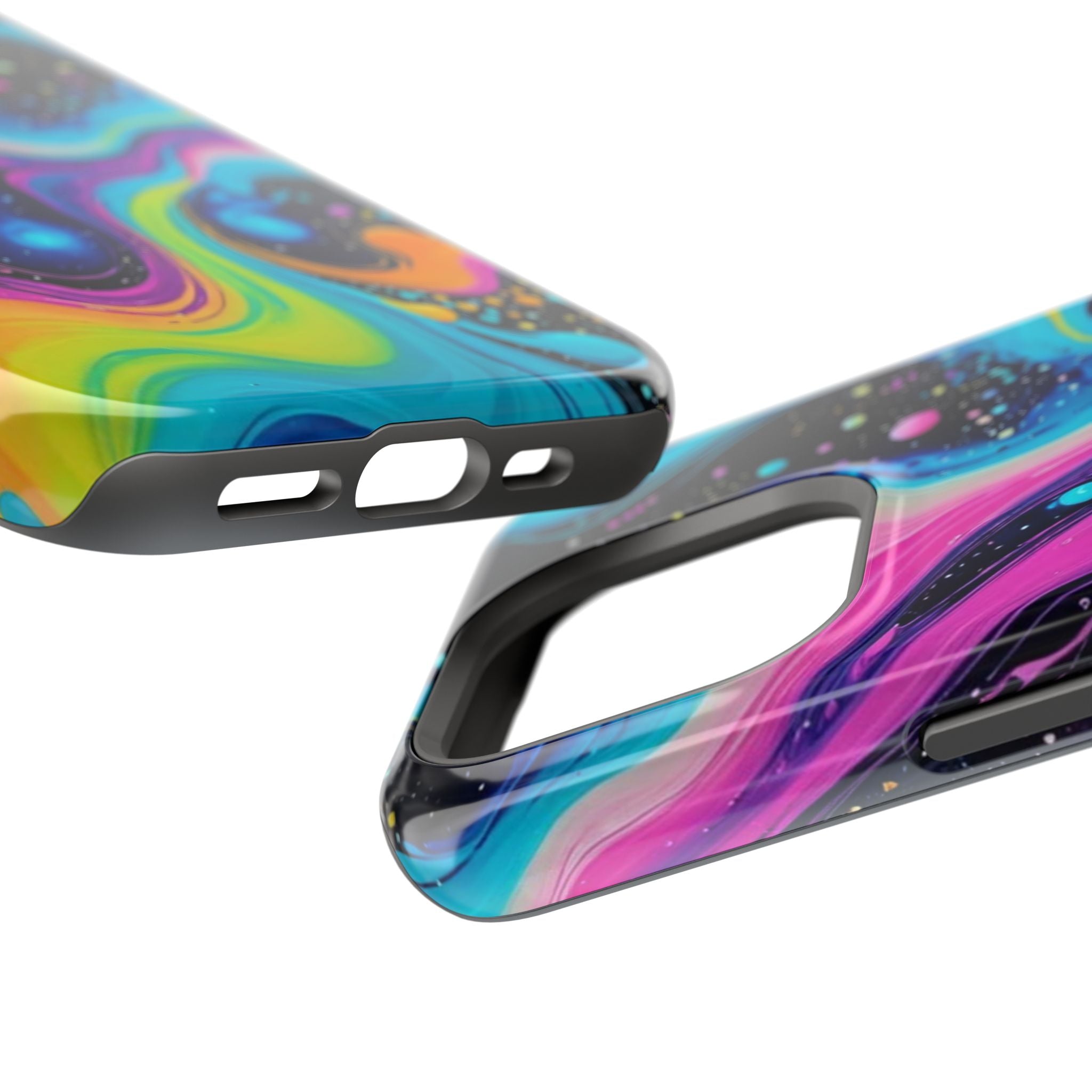 Impact-Resistant Phone Case — Neon Galaxy Swirl