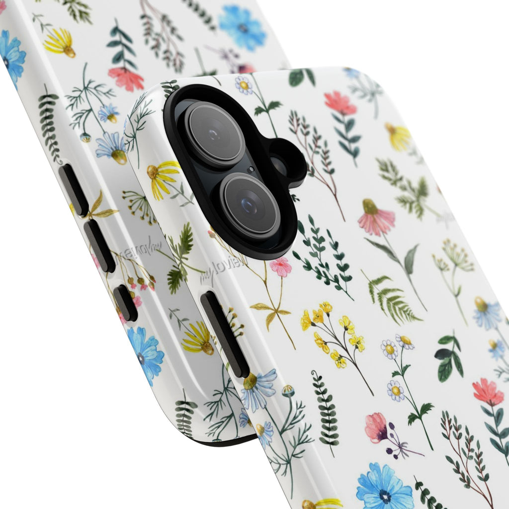 Wildflower Pattern Tough Case | Floral Phone Case, Botanical Print