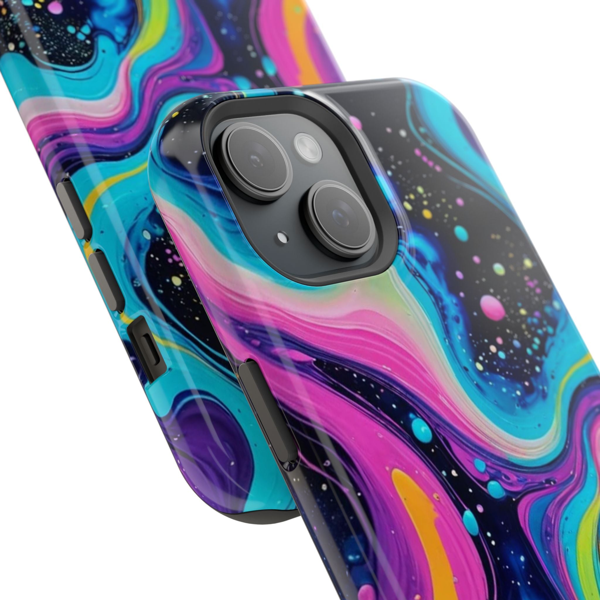 Impact-Resistant Phone Case — Neon Galaxy Swirl