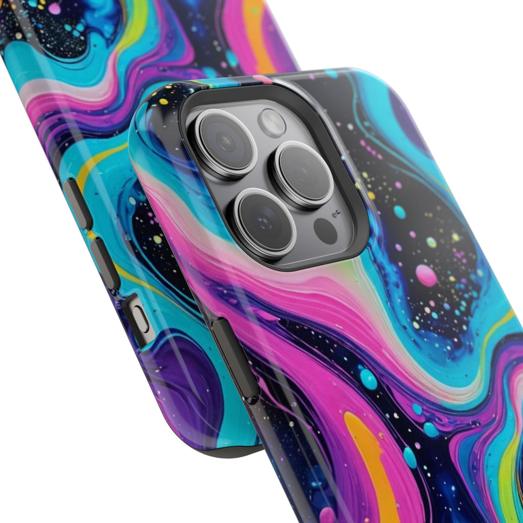 Impact-Resistant Phone Case — Neon Galaxy Swirl