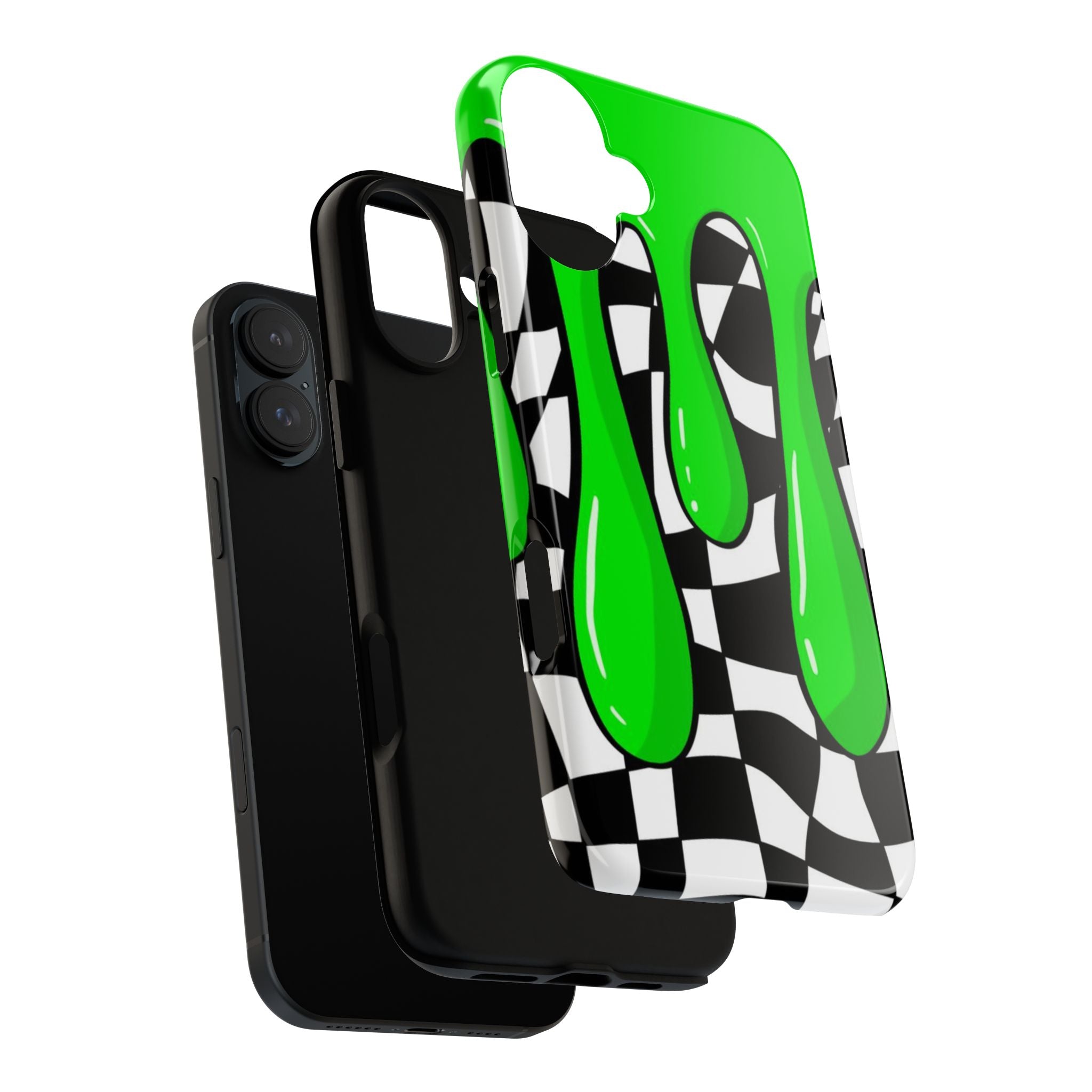 Green Slime Drip Checkerboard Phone Case | Tough Cases