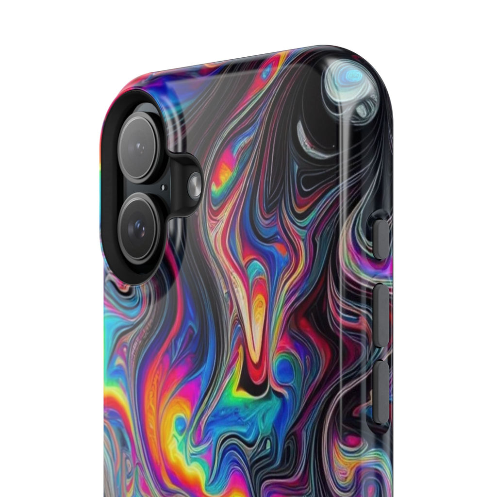 Impact-Resistant Phone Case — Iridescent Psychedelic Swirl
