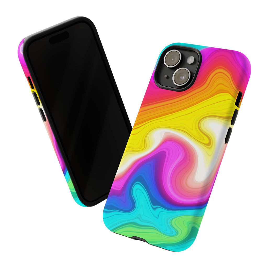 Rainbow Marble Swirl Phone Case | Tough Case
