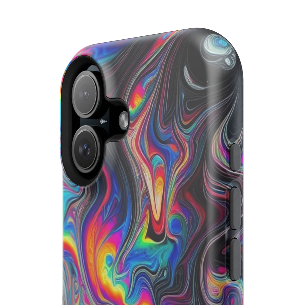 Impact-Resistant Phone Case — Iridescent Psychedelic Swirl