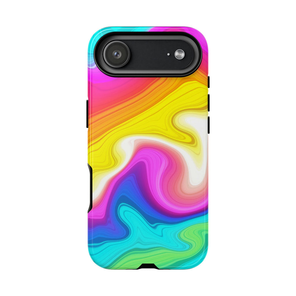 Rainbow Marble Swirl Phone Case | Tough Case