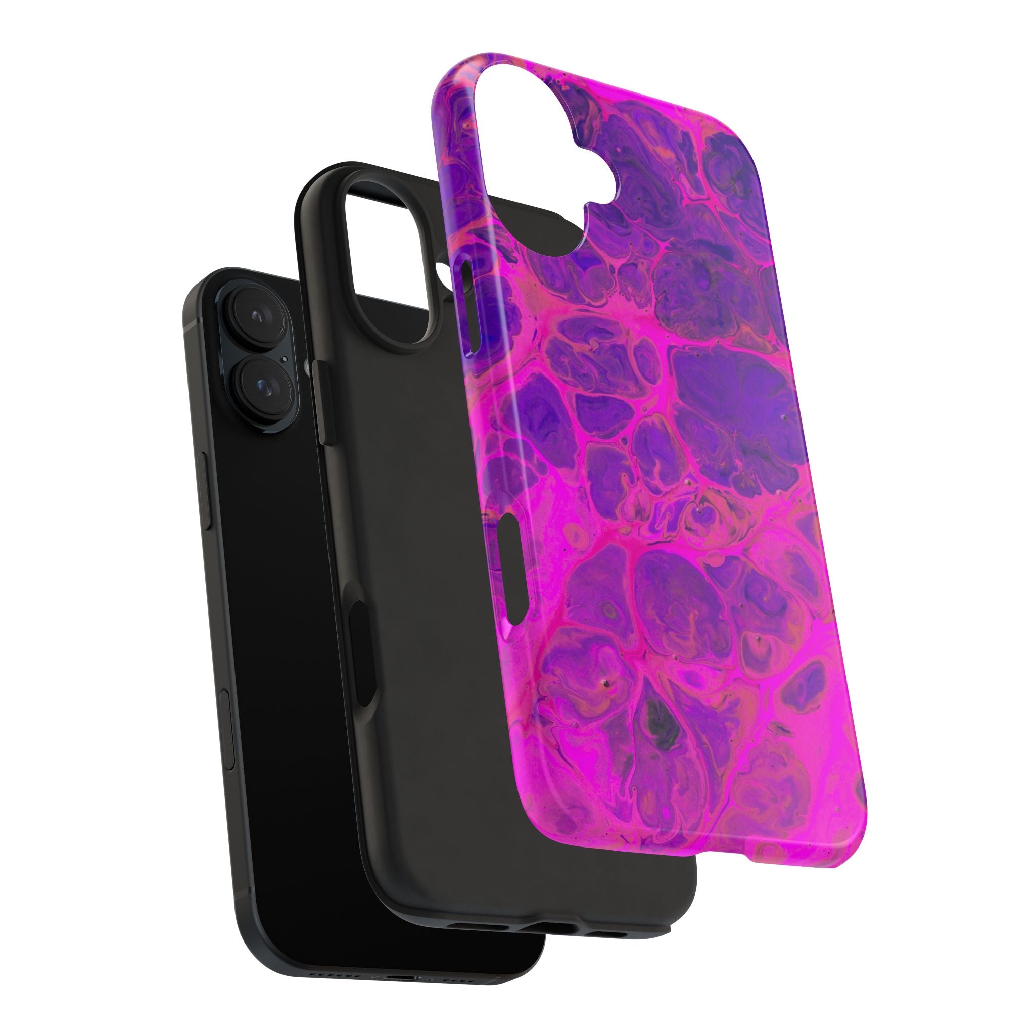 Pink Marble Tough Phone Case — Protective Abstract Swirl Design
