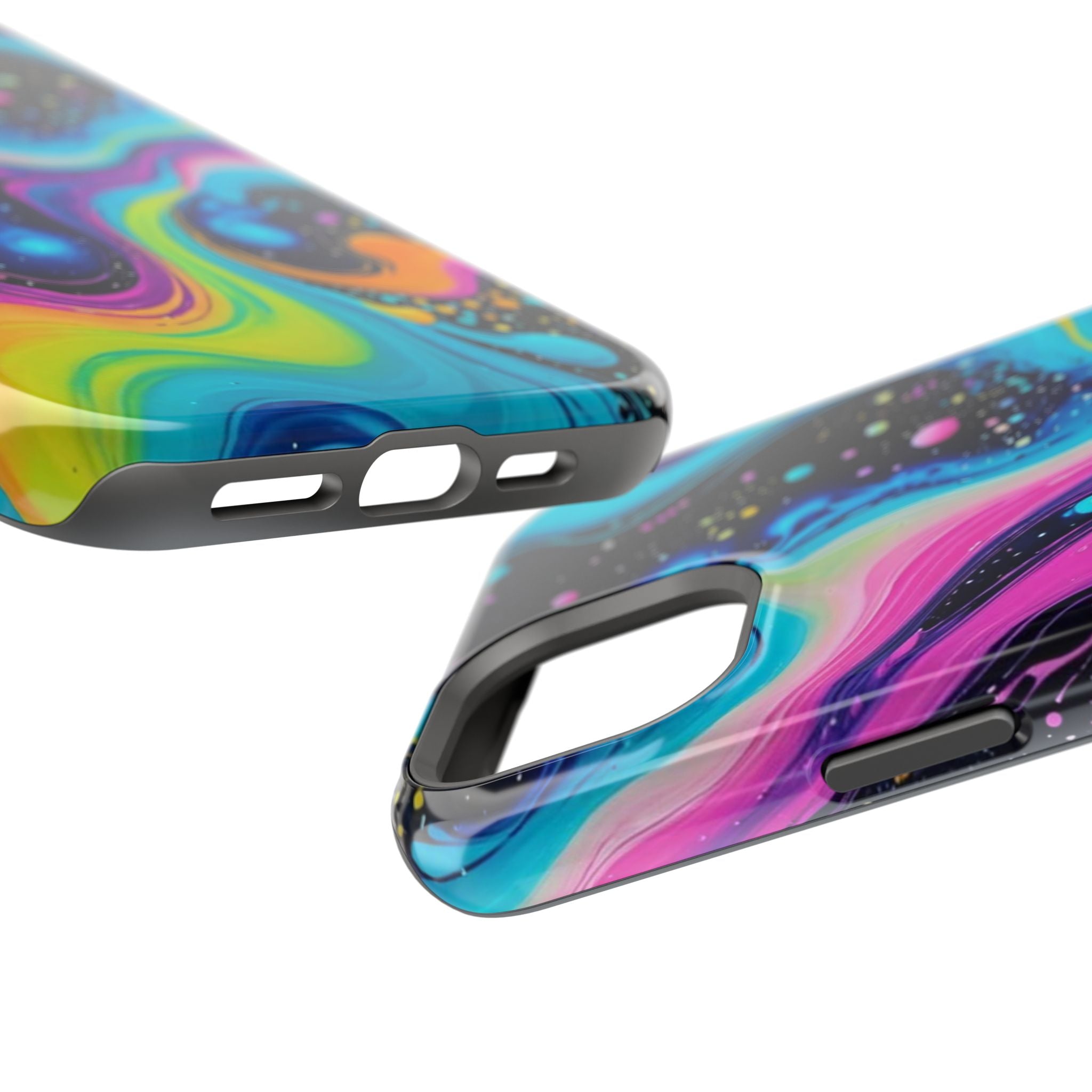 Impact-Resistant Phone Case — Neon Galaxy Swirl