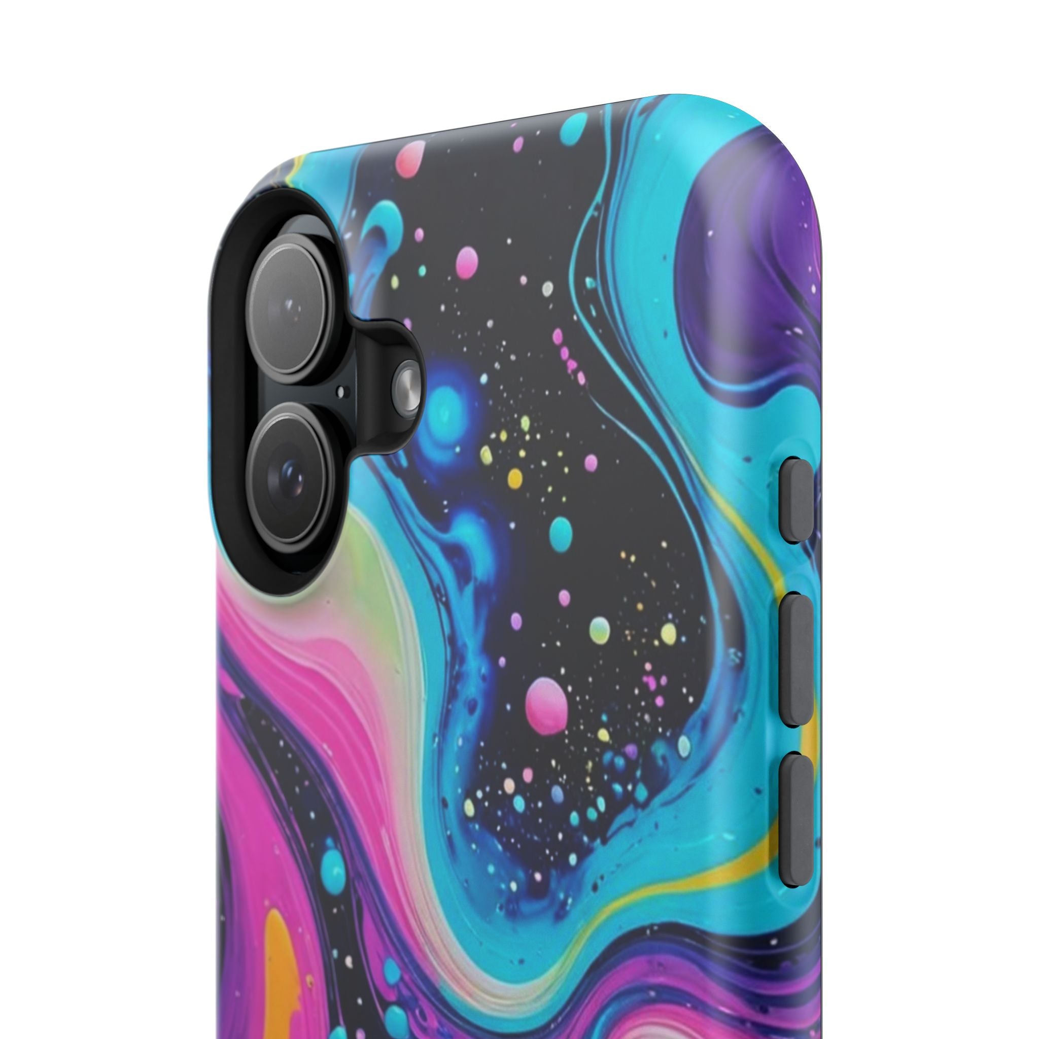 Impact-Resistant Phone Case — Neon Galaxy Swirl