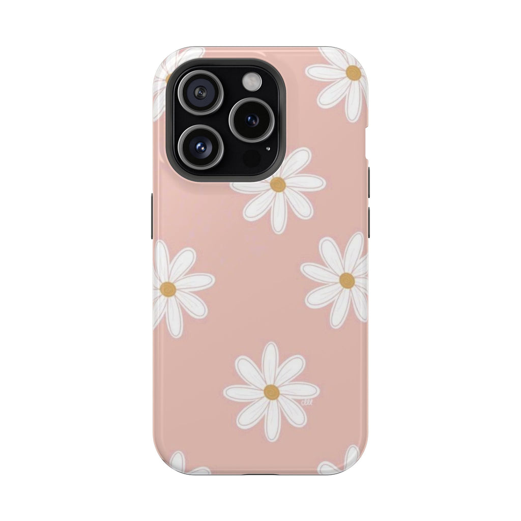 White Daisy Pattern Phone Case | Impact-Resistant Case