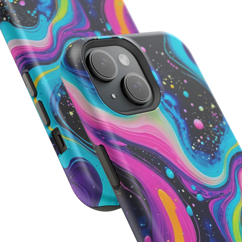 Impact-Resistant Phone Case — Neon Galaxy Swirl