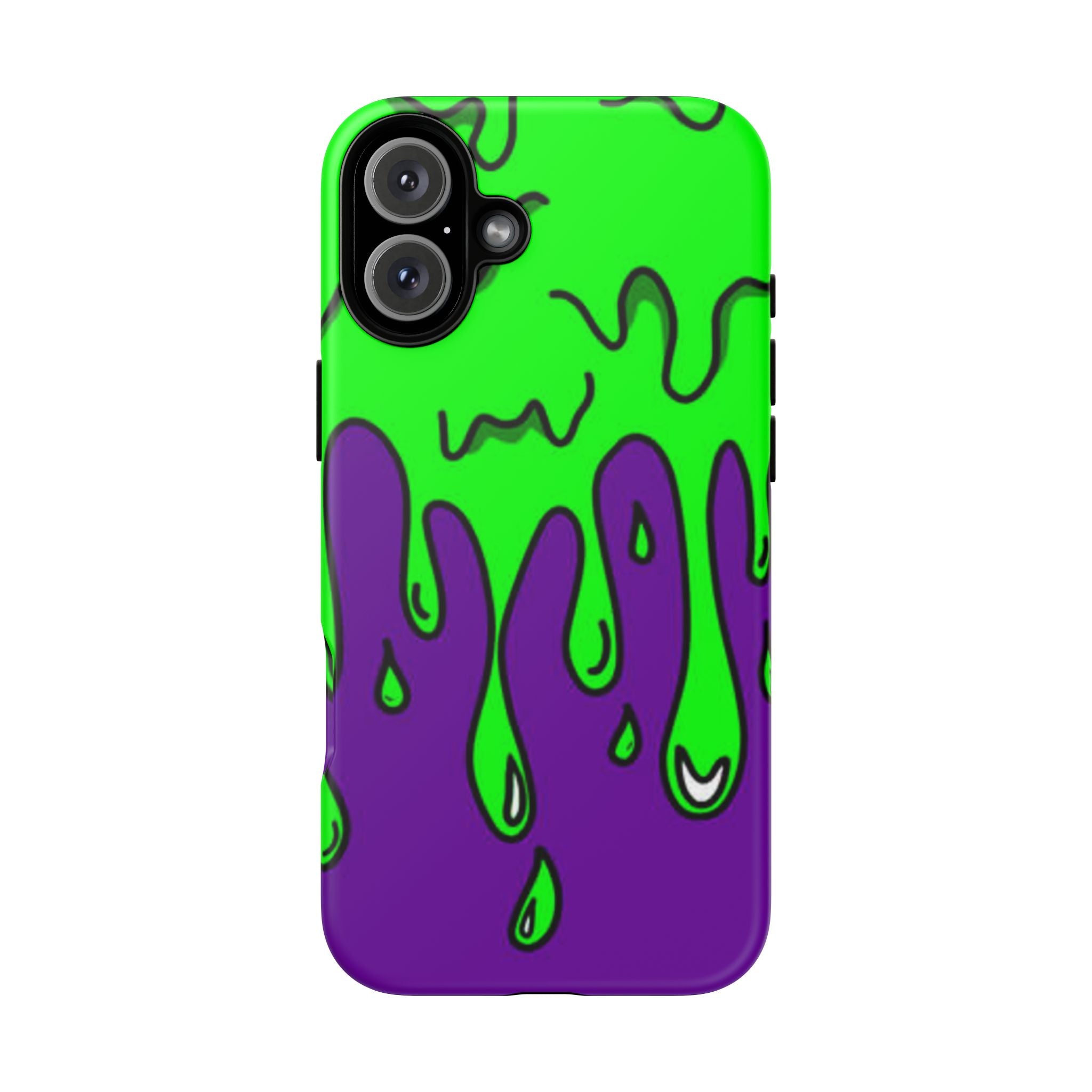 Green and Purple Drip Art Phone Case | Slim Protective Phone Case
