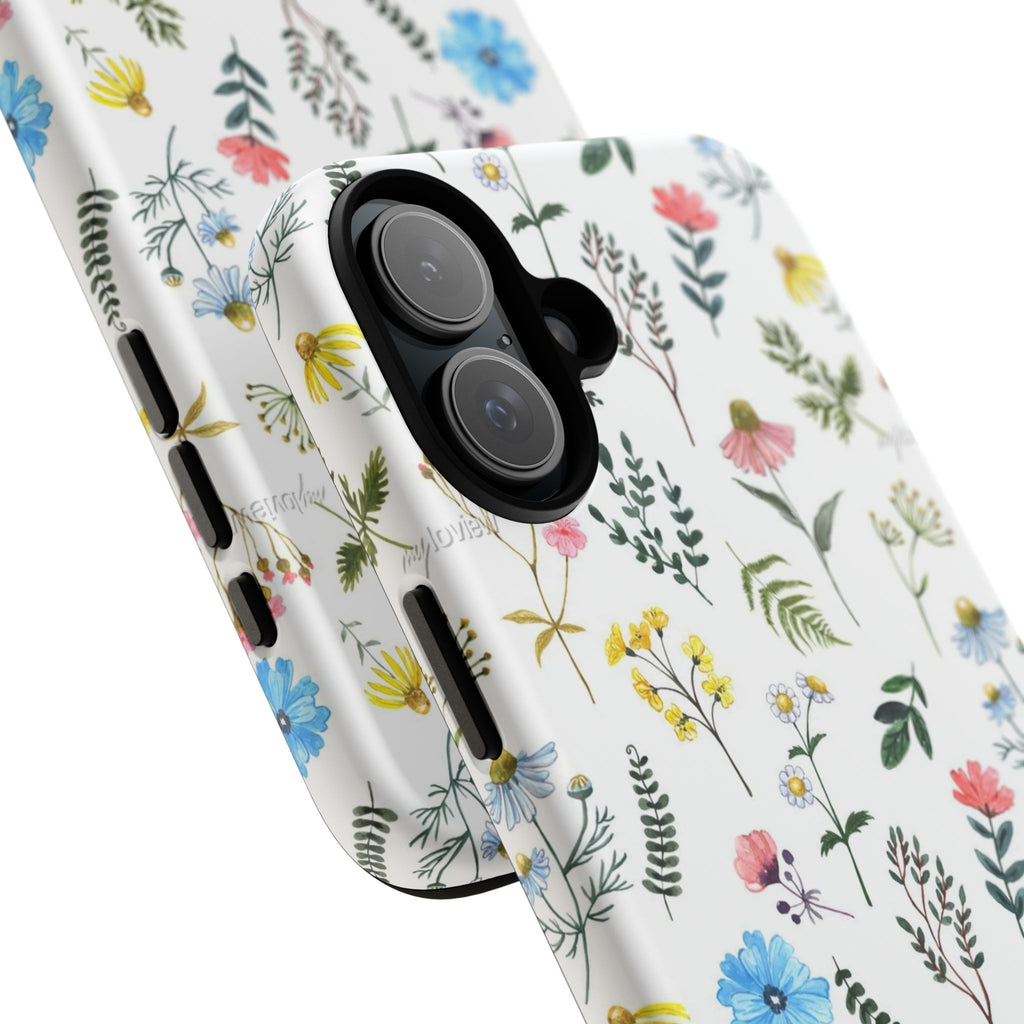 Wildflower Pattern Tough Case | Floral Phone Case, Botanical Print